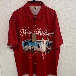 Festive Red Christmas Graphic Men's Shirt